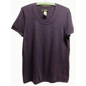 JONES NEW YORK CASHMERE SWEATER, PURPLE, SIZE L, SCOOP NECK